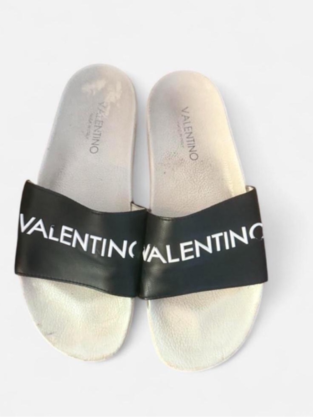 Valentino by Mario Valentino Black Logo Slide Sandals Size 11 Mens